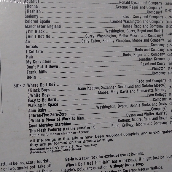 Hair Broadway Vinyl Record - Picture 3 of 5